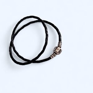 Pandora Black Braided Leather Bracelet
